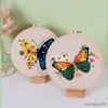 Chinese Style Products DIY Butterfly Hand Embroidery for Beginners Adults Cross Stitch Kits for Instructions Threads and Needles R230803