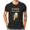 Sweats à capuche pour hommes Amoureux de la bière Cadeau de pétanque Propulsé par un joueur d'autocollant T-shirt Classique Goth Été Grand Coton T-shirts pour hommes