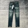 Roxo marca jeans jeans roxo jeans designer jeans masculino designer jeans para homens mulheres calças verão buraco 2023 novo estilo bordado auto cultivo e pequeno