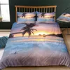 Bedding sets Dream NS Modern Nature Set 3D Digital Printing Beach Coconut Grove Summer Bedroom Quilt Cover Pillowcase Kit 230802