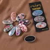 Broches 3 pièces/ensemble imprimé ovale épingles de sûreté Hijab Clips foulard châle écharpe dame musulman fixe soie boucle couleur aléatoire