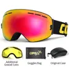 Goggles Copozz Brand Goggles 2 Layer Lens Anti-Fog UV400 Day and Night Cerraboard Gloard Glasses Men Women Howing Snow Goggles Set 230802