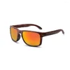 Solglasögon Trend Brown Wood Grain Polarised Sun Glasses Mirror Custom Made Myopia Minus Recept Lens -1 till -6