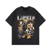 メンズTシャツTKPA Y2Kヒップホップポートレートプリント摩耗した半袖Tシャツヴィンテージハーフツシャツファッション品質スリーブラペルとレディースCoupl NM