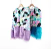 Women's Fur OEING Multicolor Faux Long Sleeve Fashion Winter Coat Jacket Outwears