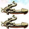 Klasyna 2PCS Słonia Elephant Car Brass Charm Dekoracyjne wiszące kolczyki wisiorka śmieszne klucze dla mężczyzn mężczyzn