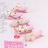 100pcs 20 Colors 50mm Double Prong Alligator Clip Kids Grosgrain Ribbon Covered Hairpin Barrettes DIY Accessories ZZ