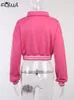 Kvinnorjackor FQLWL Pink Baseball Fashion Fall Jackets för kvinnor Pocket Button Purple Crop Top Jackets rockar Gray Varsity Bomber Jacket 230803