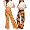 Halloween Pumpkin Pants Slacks Designer Pants Women Homely High Maisted Byxor för kvinnor mjuka elastiska kausala byxor plus storlek byxor