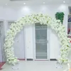 Décoration de fête Styles ronds porte en arc de cerisier de mariage fleurs artificielles avec ensembles d'étagères pour toile de fond de scène fournitures de bricolage