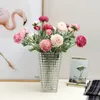 Dekorative Blumen INS Nordischen Stil Beflockung 3 Köpfe Lotus Blume Simulierte Hause Wohnzimmer Dekoration Künstliche Schreibtisch