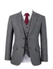 Costumes pour hommes (veste pantalon gilet) spécialement conçu hiver tweed gris Vintage mâle vêtements formels 3 pièces homme garçon d'honneur mariage sur mesure