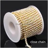 Väggklistermärken 1yard 10yards roll SS6 SS18 Crystal Chain Sew On Lim S Trim Cup för kläder DIY Tillbehör 230105 Drop Delivery Home DHHQK