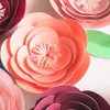 Flores decorativas faça você mesmo mini papel artificial casamento flores artificieles pano de fundo rosa 7 pçs 6 folhas quarto parede deco mistura