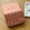 Woman Short Wallets Card Holder Designer Mini Purses Black Pink New Ladies Fashion Pleated Wallet Coin Purse Zipper Hand Bag
