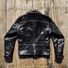 Herrenjacken, Schneider Brando, echte J97, asiatische Größe, super hochwertige japanische Teekern-Pferdeleder, klassische 1930er-Jahre-Retro-Bikerjacke 230802