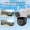 WiFi Surveillance Cameras 4K Waterproof Outdoor Wireless Security Camera Dual Lens Security Protection ICSEE IP CAMERA AI Track