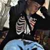 Heren Hoodies Sweatshirts Y2K Harajuku Skeleton Super Rits Hoodie Goth Grunge Sweatshirt met Lange Mouwen en Capuchon 2023 Heren Retro Vrijetijdsjack Z230803