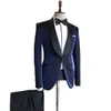 New Design Wedding Tuxedos For Groom Shawl Lapel Jacket 2 Pieces Coat & Pants Formal Suits Customize Prom Evening Party