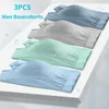 Minstready 3PCS Ice Silk Men Bokser Shorts Grafen Antibacterial Large Lingeries Bokserie Boksershorts