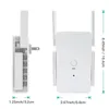 1 st 8200 kvm Täckning WiFi Extender med 1200 Mbps Dual Band Internet Booster, 5G/2.4G signalförstärkare för hem med 4 externa antenner