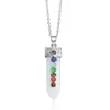 7 Chakra Amethyst Pendant Halsband Handgjorda Reiki Healing Crystal Amulet Stone Jewelry for Women Men