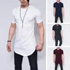 Herren-T-Shirts, trendiges Sommer-T-Shirt, schmale Passform, Alltagskleidung, lässig, reine Farbe, schnell trocknend, Herren-Top