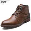 Stiefel Klassische Marken-Herrenstiefel, handgefertigte italienische Herren-Stiefeletten, wasserdichte Outdoor-Herren-Basic-Arbeitsschuhe, Herbst-Schnür-Männermokassins Z230803