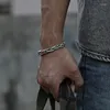 Bracelete trançado de prata 925 cor de prata manguito masculino retrô tailandês original feito à mão requintado presente de abertura exclusivo