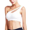 Active Shirts Women Sports BH Push Up Fitness Bras One Shoulder Socksäker Yoga Black White Running Sexy Vest