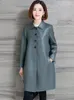 Damenleder 2023 Echte Jacke Frühling Herbst Frauen Kleidung Winter Korean Vintage Sheepell Jackets Mantel
