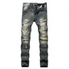 Gescheurde jeans miri Jeans Heren Jeans designer jeans Knie Skinny Recht Maat 28-40 Motorfiets Trendy Lang Recht Gat High Street denim jeans voor mannen