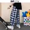 Calça Masculina KAPMENTS Calça de Moletom Xadrez Harajuku Masculina 2023 Moda Coreana Masculina Baggy Joggers Vintage Masculino Streetwear 5XL