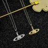 Pendant Necklaces Designer VIVIAN Necklace Saturn Pearl Counterpart Personality Advanced Collar Chain Small Fragrance Leisure trend 602ess