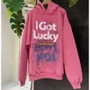 Herrtröjor tröjor 23SS Vetements hoodies graffiti Speckle Letter Print Brodery Pink Hoode Sweatshirts VTM For Men Women J230803