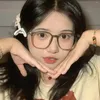 Occhiali da sole Coreano Spicy Green Occhiali Frame Women Ins No Makeup Plain Men Eyewear Cute Decorativo Computer