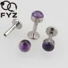 Labret Lip Piercing Jewelry Natural Stone Internally Threaded G23 14g 16g R Ear Cartilage Helix Stud Body 230802