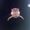 Klaster Pierścienie 2023 Przyjazdy luksusowy owalny różowy kamień s925 srebrne dla kobiet biżuteria na palce zaręczynów ślubnych unikalny spersonalizowany prezent