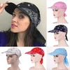 Berets Bandana Turban Square Square Hat Boho Paisley Floral Tie Tie Back Cotton Baseball Cap قابلة للتعديل