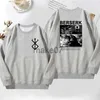 Męskie bluzy bluzy japońskie anime berserk wnętrzności czarny szermierz z kapturem manga pullover po polaru bluza męska czarna graficzna maska ​​z kapturem J230803