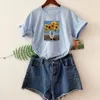 Women's TShirt 1pcs you are sunshine Tshirt sunflower Printed Short Sleeved with round Neck Basic Allmatch Fashion Clothes 230802