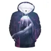 Moletons masculinos com capuz 3D Zero Two En Anime Graphic sweater jaqueta outono e inverno capa para meninos