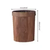 Avfallsbehållare Retro Creative Wood Grain Trash Can Home Living Room Kitchen Garbage Bin Office Toalettpappers Korg Badrumsmaterial 230802