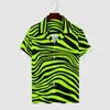 Mäns casual skjortor gröna tiger linjer skjorta djur tryck strand lös hawaiian stilfulla blusar kort ärm anpassade överdimensionerade kläder