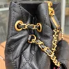 C Womens Designer Diamond Lattice Backpack Bucket Bags Drawstring Designer Turn Lock Golod Metal Hardware Matelasse Chain Shoulder Handbags whit logo