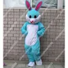 Traje de mascote de coelho azul personagem adulto Halloween vestido de Natal adereços de corpo inteiro traje de mascote