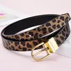 Belts Leopard Pattern Belt High End Double Sided Rotating Needle Buckle Women's Youth Student Fashion