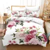 Set di biancheria da letto Pink Rose Set Fashion Romantic Home Textile Single Double Size Per Coppia Donna Ragazze Bedroom Decor Fiori Copripiumino 230802