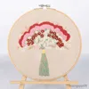 Kinesiska stilprodukter Lavendelbroderi DIY Nålverk Blomma Needlecraft för nybörjare Cross Stitch