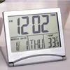 طاولة الساعات قابلة للطي LCD Digital Alarm Flip Clock Desk التقويم الدائم تقويم درجة حرارة محطة Travel Ectronic للمنزل